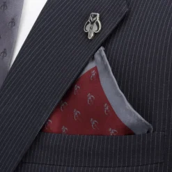 Star Wars Mandalorian Red Silk Pocket Square