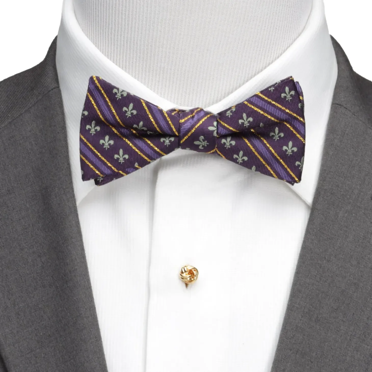 Cufflinks, Inc. Mardi Gras Stripe Bow Tie