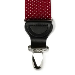 Ox and Bull Trading Co. Maroon Dot Clip Suspenders