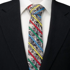 Marvel Comic Stripe Tan Men's Tie