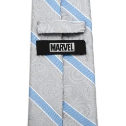 Marvel Comics Gray and Blue Stripe Men's Tie