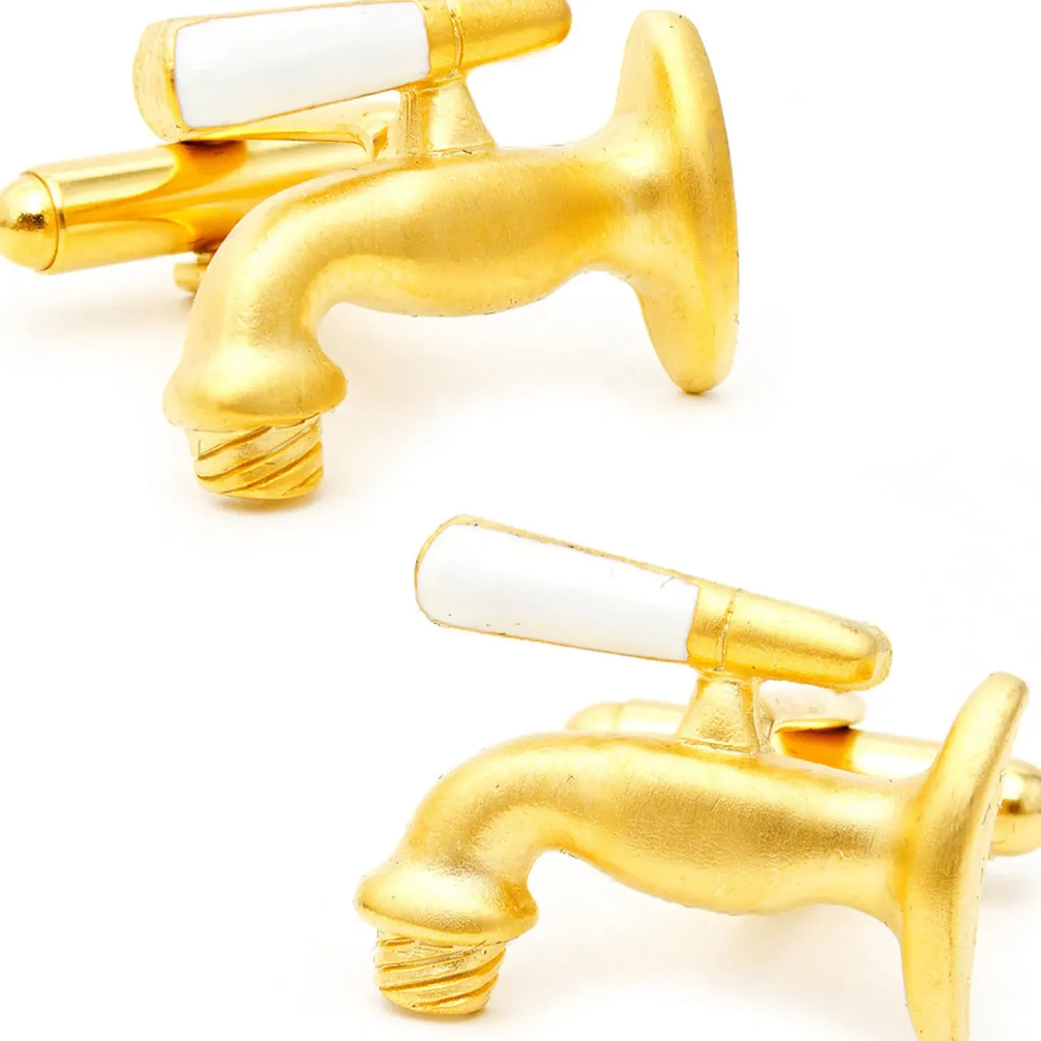 JJ Weston Matte Gold Beer Tap Cufflinks