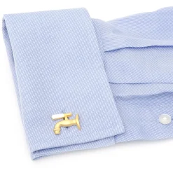 JJ Weston Matte Gold Beer Tap Cufflinks