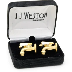 JJ Weston Matte Gold Beer Tap Cufflinks