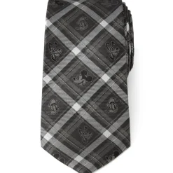 Disney Mickey and Friends Charcoal Plaid Men's Tie