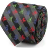 Disney Mickey and Friends Multi Black Stripe Men's Tie