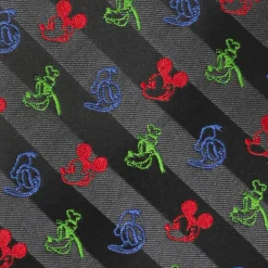 Disney Mickey and Friends Multi Black Stripe Men's Tie
