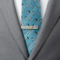 Disney Mickey And Friends Printed Silver Tie Bar