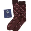 Disney Mickey Dot Red Sock and Mickey Blue Lapel Pin Gift Set