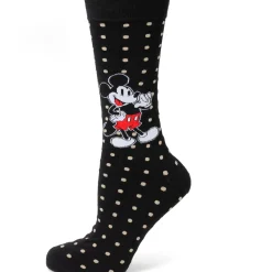 Disney Mickey Dot Sock and Mickey Blue Lapel Pin Gift Set