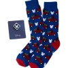 Disney Mickey Holiday Truck Navy Sock and Mickey Blue Lapel Pin Gift Set