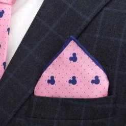 Disney Mickey Mouse Dot Pink Pocket Square