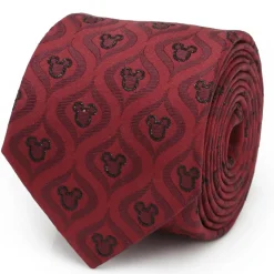 Disney Mickey Mouse Holiday Metallic Black Silk Men's Tie
