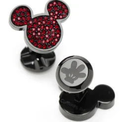 Disney Mickey Mouse Maroon Crystal Cufflinks