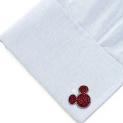 Disney Mickey Mouse Maroon Crystal Cufflinks