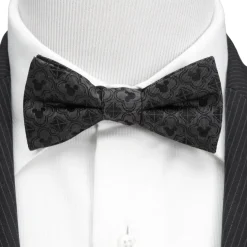 Disney Mickey Mouse Pattern Black Bow Tie