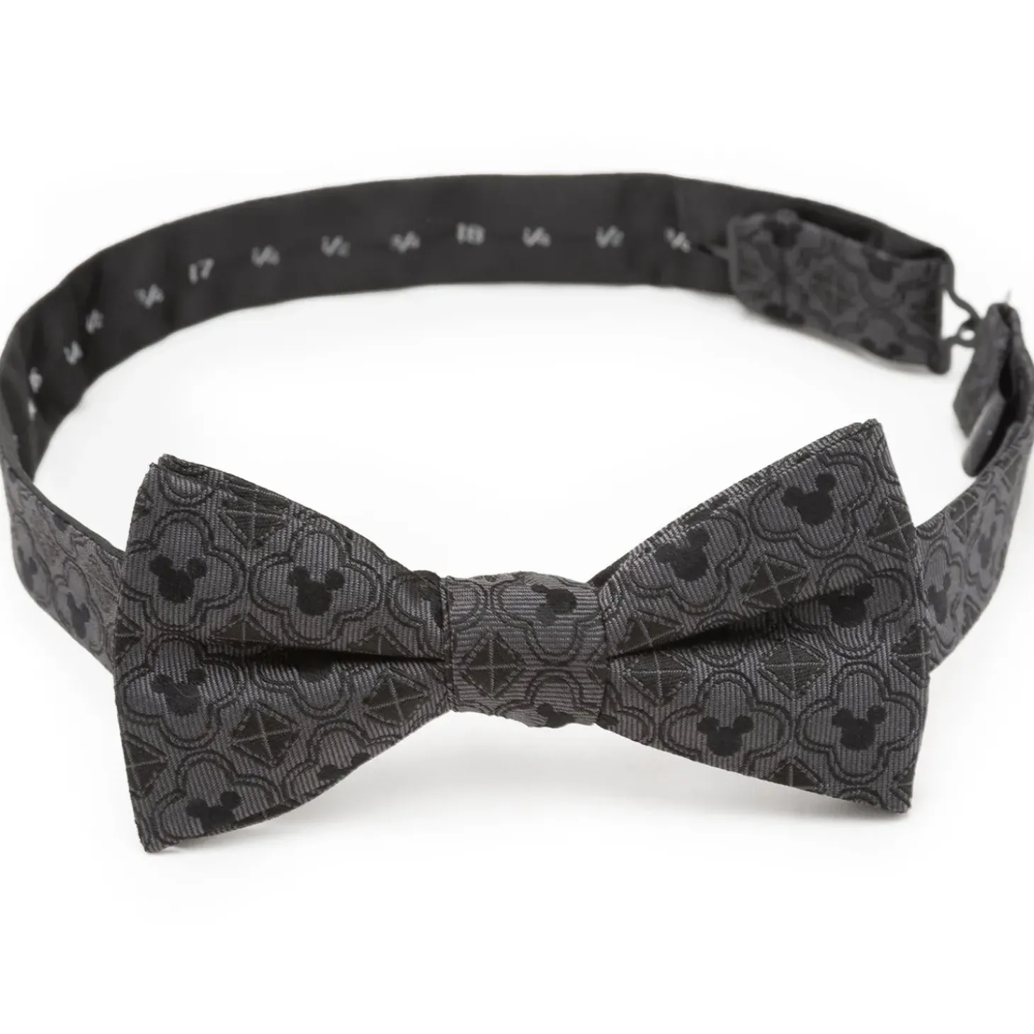 Disney Mickey Mouse Pattern Black Bow Tie