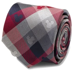 Disney Mickey Mouse Red and Blue Plaid Men's Tie