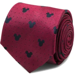 Disney Mickey Mouse Red Pin Dot Men's Tie