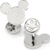 Disney Mickey Mouse Silhouette Basket Weave Cufflinks