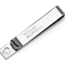 Disney Mickey Mouse Silhouette Cutout Message Silver Tie Bar
