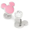 Disney Mickey Mouse Silhouette Pink Cufflinks