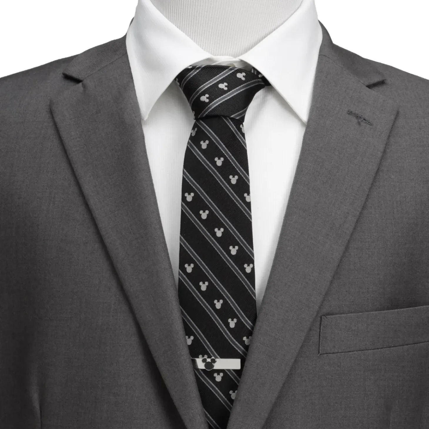 Disney Mickey Mouse Stripe Black Men's Tie