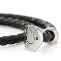 Disney Mickey Silhouette Black Double Wrapped Leather Bracelet