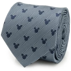 Disney Mickey Silhouette Blue Herringbone Men's Tie