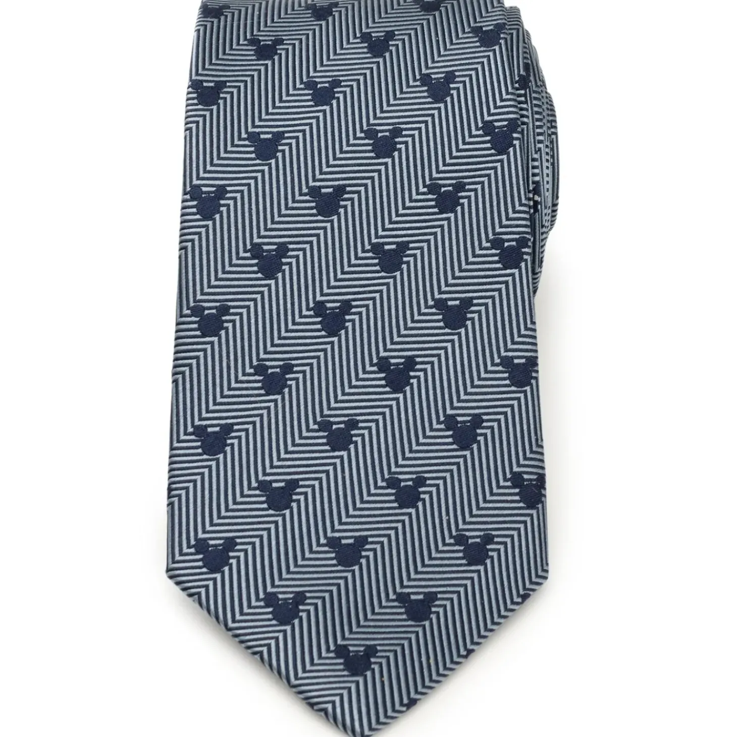 Disney Mickey Silhouette Blue Herringbone Men's Tie