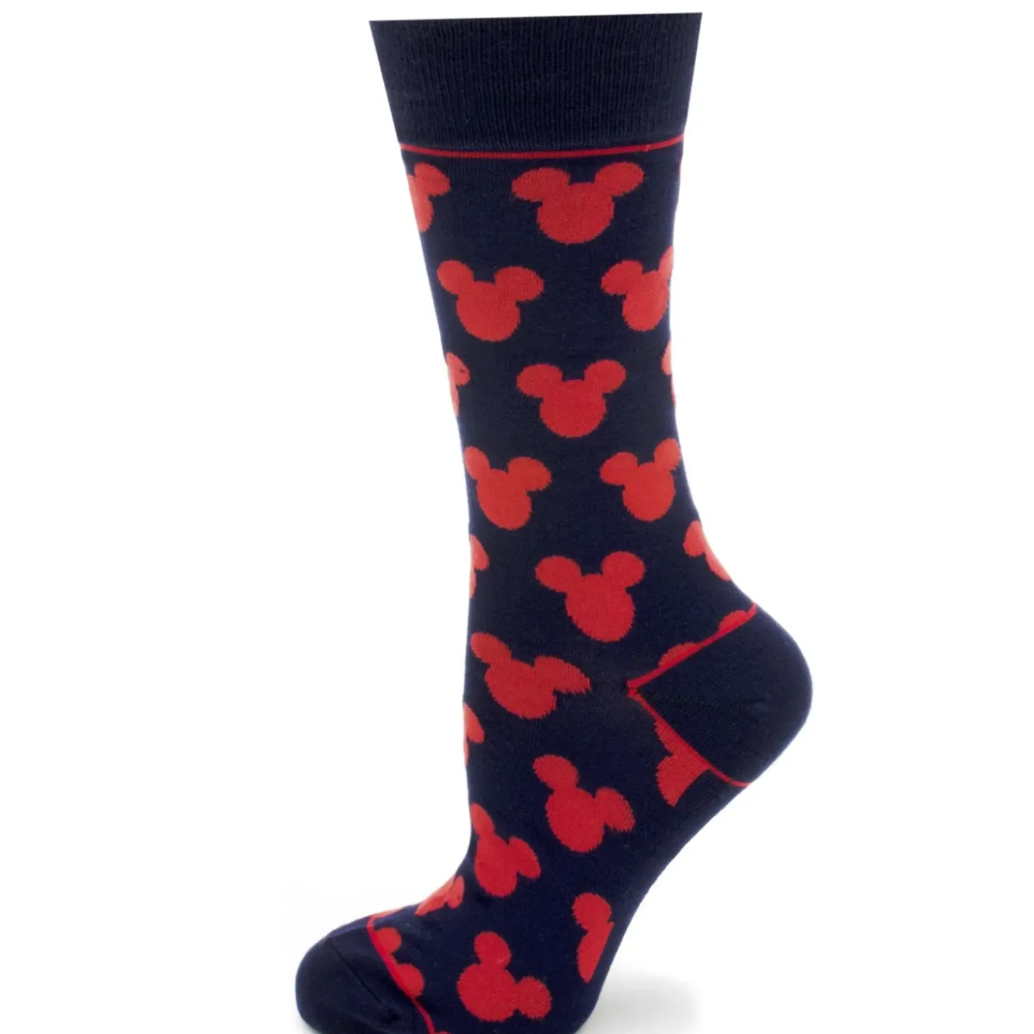 Disney Mickey Silhouette Blue Sock and Mickey Blue Lapel Pin Gift Set