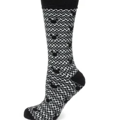 Disney Mickey Silhouette Chevron Sock and Mickey Blue Lapel Pin Gift Set