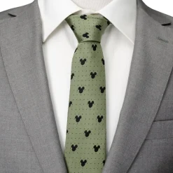 Disney Mickey Silhouette Dot Green Men's Tie