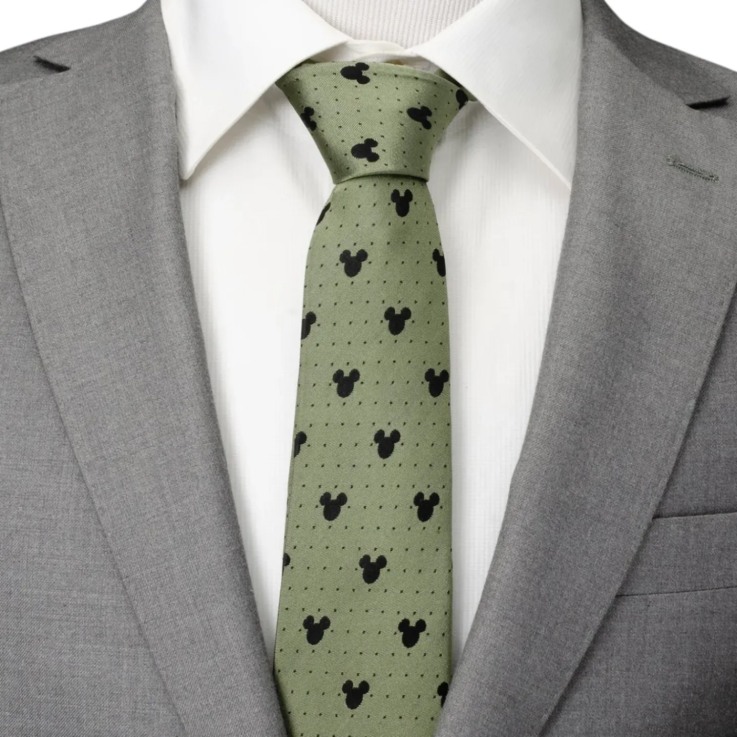 Disney Mickey Silhouette Dot Green Men's Tie