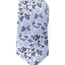Disney Mickey Silhouette Floral Blue White Tie