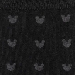 Disney Mickey Silhouette Motif Black Sock and Mickey Blue Lapel Pin Gift Set
