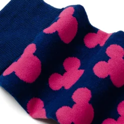 Disney Mickey Silhouette Pink Sock and Mickey Blue Lapel Pin Gift Set