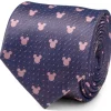 Disney Mickey Silhouette Purple Pink Dot Tie