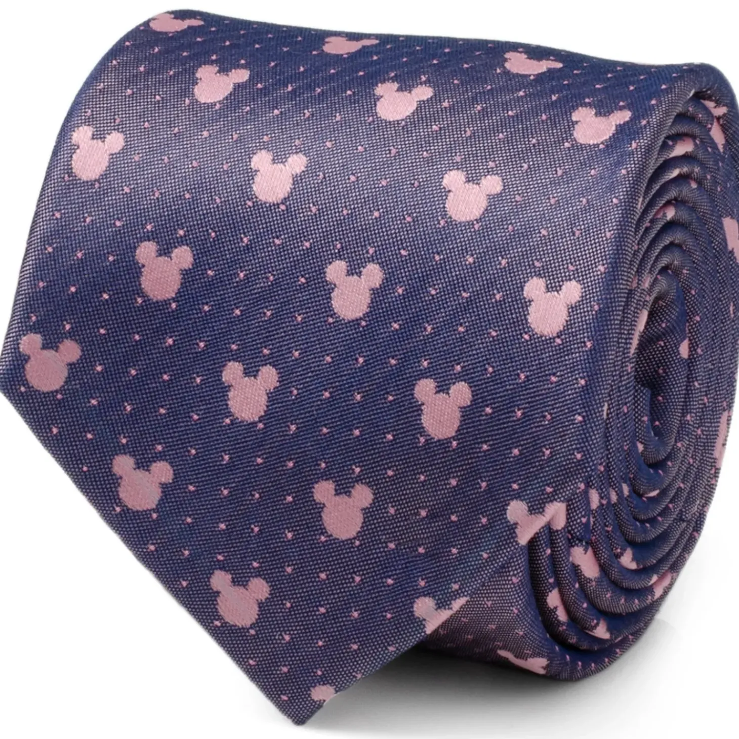 Disney Mickey Silhouette Purple Pink Dot Tie