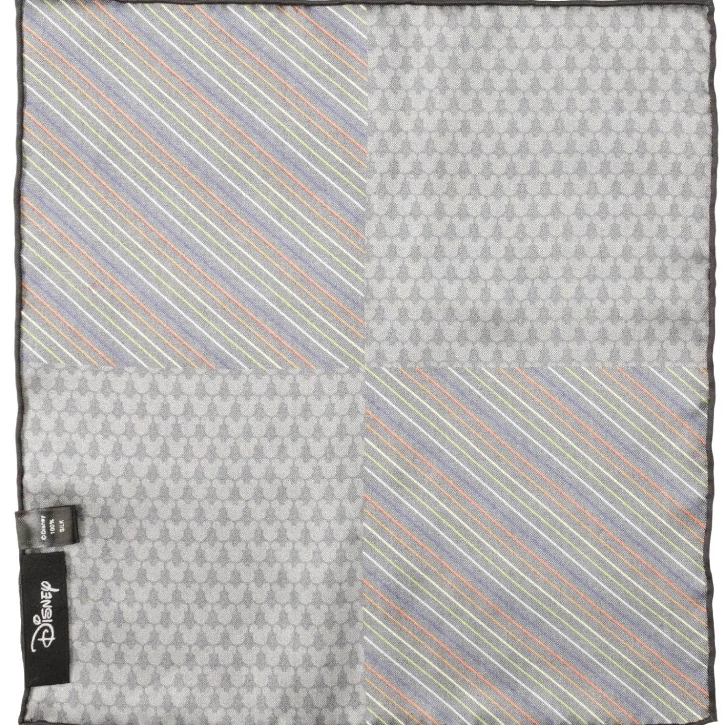 Disney Mickey Silhouette Rainbow Pocket Square