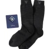 Disney Mickey Silhouette Stripe Sock and Mickey Blue Lapel Pin Gift Set