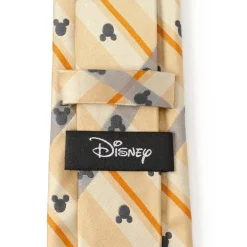 Disney Mickey Silhouette Tan Plaid Tie