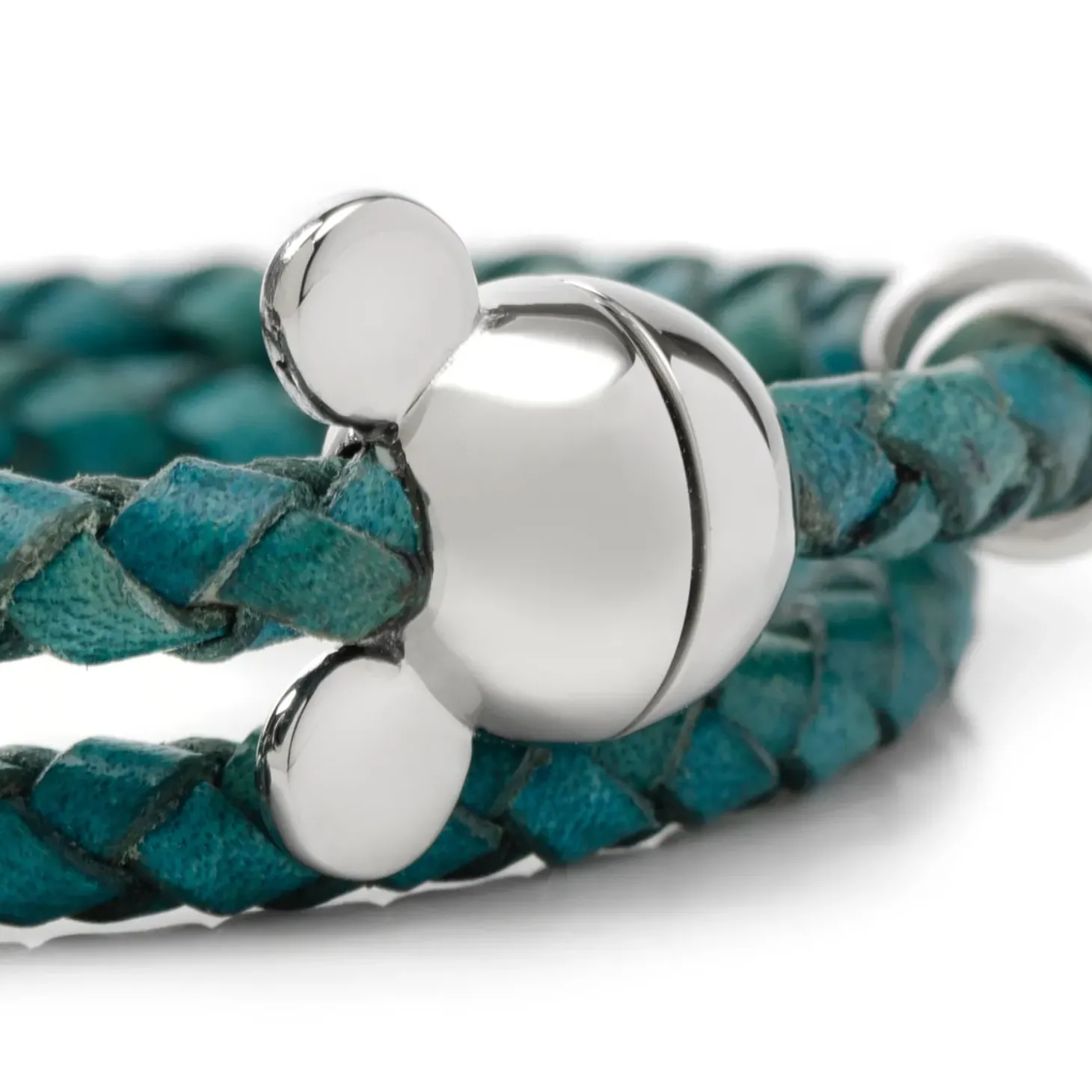 Disney Mickey Silhouette Teal Double Wrapped Leather Bracelet