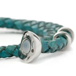 Disney Mickey Silhouette Teal Double Wrapped Leather Bracelet