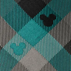 Disney Mickey Silhouette Teal Plaid Men's Tie