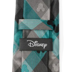 Disney Mickey Silhouette Teal Plaid Men's Tie