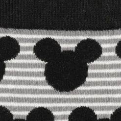 Disney Mickey Stripe Gray Sock and Mickey Blue Lapel Pin Gift Set