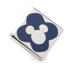 Disney Mickey Stripe Gray Sock and Mickey Blue Lapel Pin Gift Set