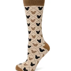 Disney Mickey Tan Sock & Mickey Lapel Pin Set