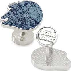 Star Wars Millennium Falcon Blueprint Blue Cufflinks